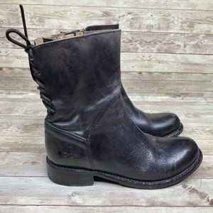 Bed Stu Leather Lace Up Side Zip Newark Boots